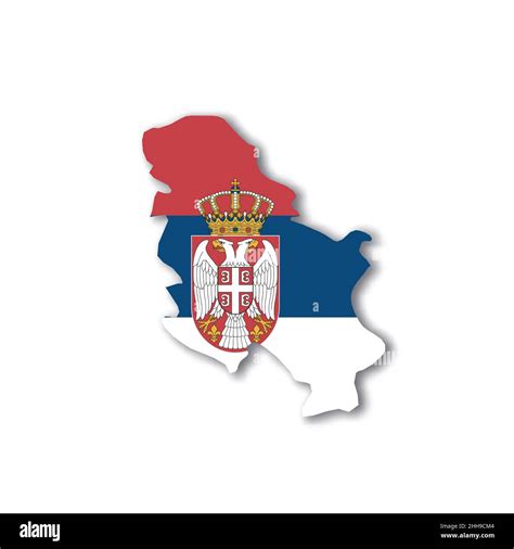 Serbia national flag in a shape of country map Stock Vector Image & Art ...