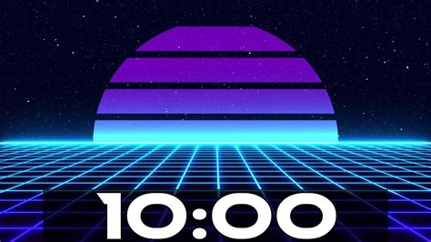 10 minute Timer with Electronic Music - Retrowave Countdown Alarm Beep ...