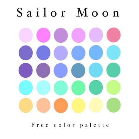 the cover art for sailor moon's new album, free color pallettes