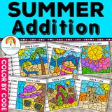 Summer Coloring Sheets | Summer Addition Color By Number | Summer ...