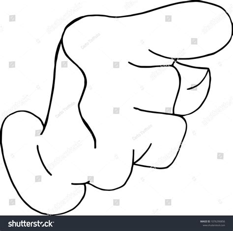 Hand Cartoon Character Indicating Right Vector Stock Vector (Royalty Free) 1076290856 | Shutterstock