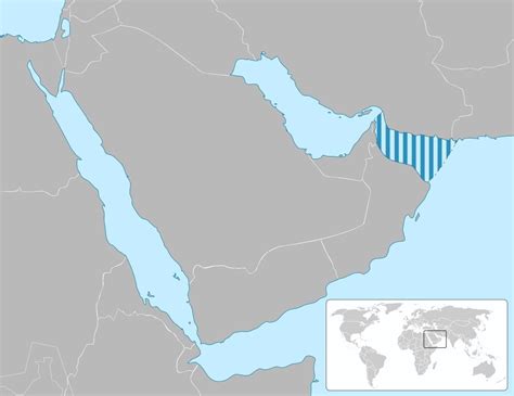 Gulf of Oman map - Gulf of Oman on map (Western Asia - Asia)