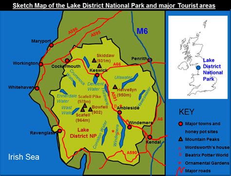 Lake District Tourist Map - Island Maps