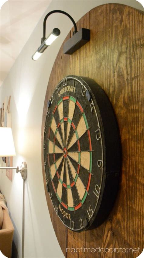 Our Freebie DIY Dartboard Project | Dart board wall, Man cave home bar ...