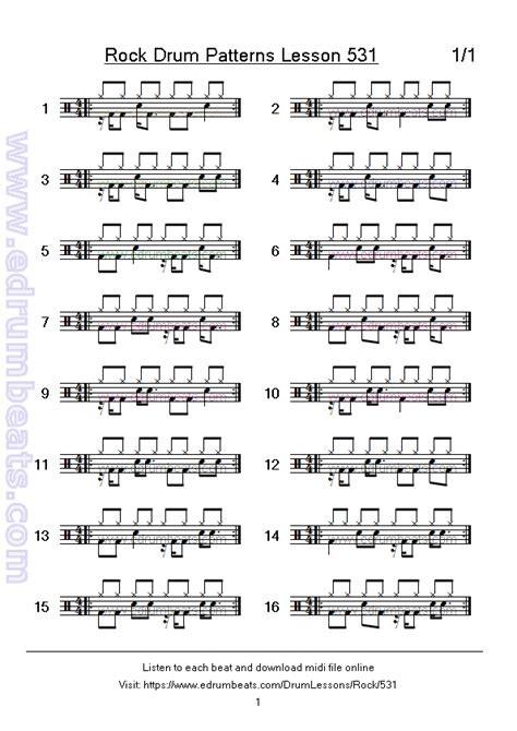 Rock Drum Lesson 531 | Enseñanza musical, Baterias musicales, Bateria musica