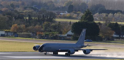 A KC-135 Stratotanker takes off Nov. 12, 2014, from RAF Mildenhall, England, as part of a three ...