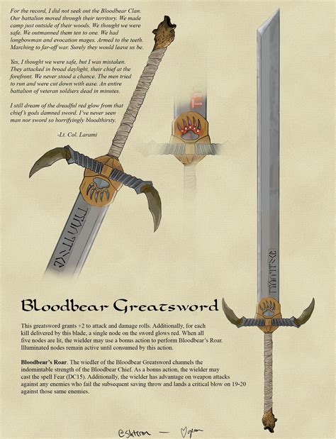 Bloodbear Greatsword (a +2 magic sword for 5E) [OC] [ART] : r/DnD