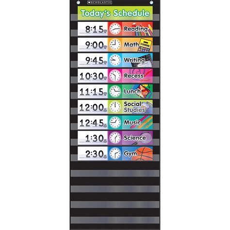 Pocket Chart Daily Schedule Black - SC-583865 | Scholastic Teaching ...