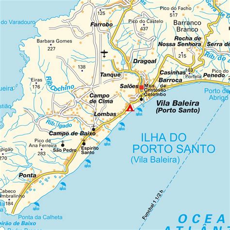 Island map Porto Santo, Portugal. Maps and directions at hot-map.