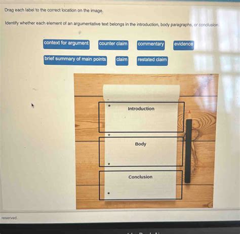 Solved: Drag each label to the correct location on the image. Identify whether each element of ...