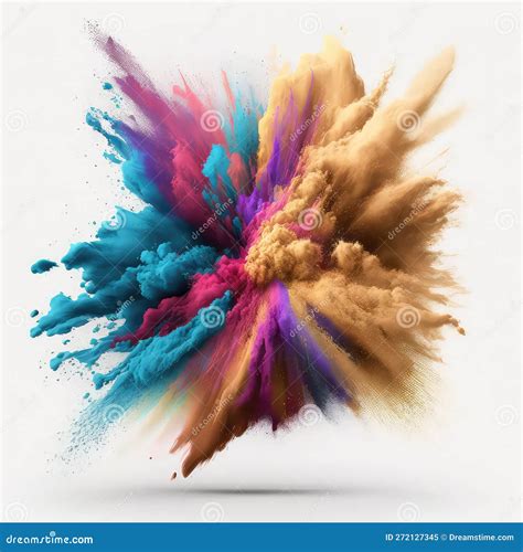 Colorful Explosion of Powders on a White Background Stock Illustration ...