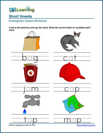 vowel sounds vowel worksheets kindergarten phonics worksheets - find ...