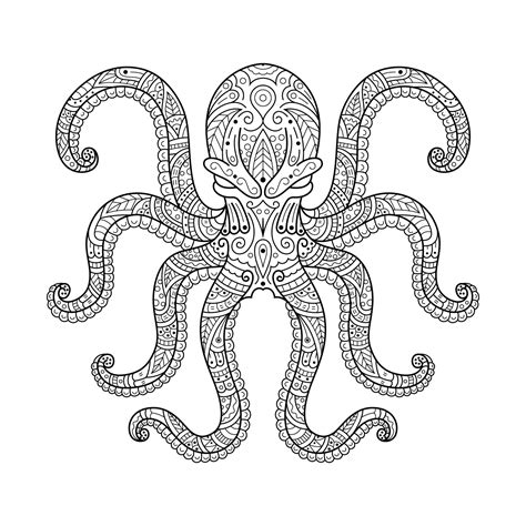 Kraken line art 11819025 Vector Art at Vecteezy