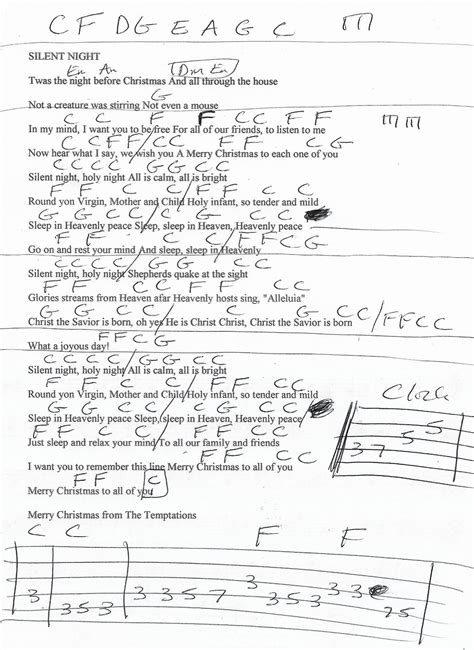 Silent Night (The Temptations) Guitar Chord Chart