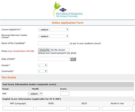 Psg College Application Form 2023 - Printable Forms Free Online