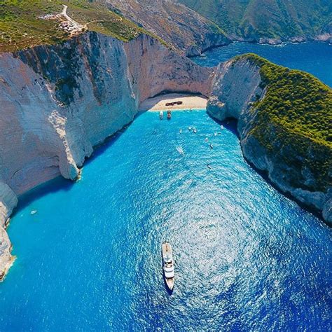 “Shipwreck bay in Zakynthos Greece. 📷 by @myplanetnine Crew! #planetnine #zakynthos #superyacht ...