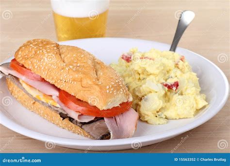 Ham And Roast Beef Sandwich Stock Photo - Image of lunch, sesame: 15563352