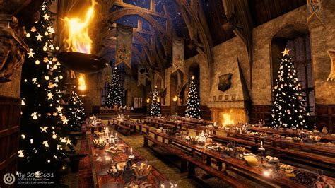 ArtStation - Unity 3D: Christmas in Hogwarts Main Hall, Sasha Sirovnenko | Christmas desktop ...