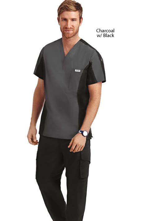 Men's Two Tone V-Neck Scrub Set - fashionscrubscanada.ca