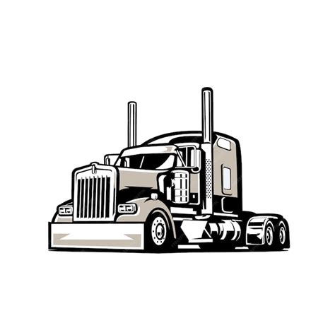 Premium Vector | Premium semi truck 18 wheeler silhouette vector