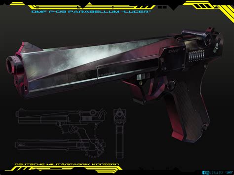 ArtStation - Concept art of a cyberpunk gun