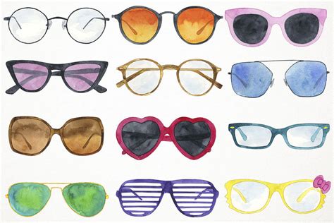 Watercolor Sunglasses Clipart, Glasses Clipart, Glasses Clip Art By ...