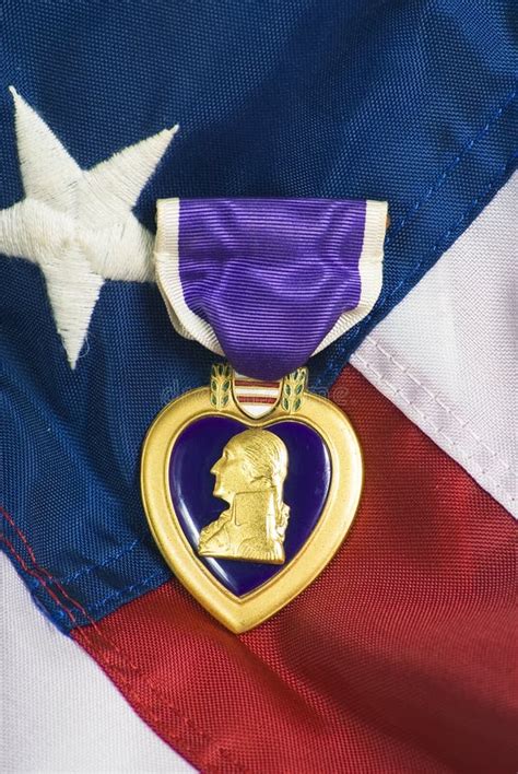 Purple Heart on USA flag stock image. Image of medical - 7383573