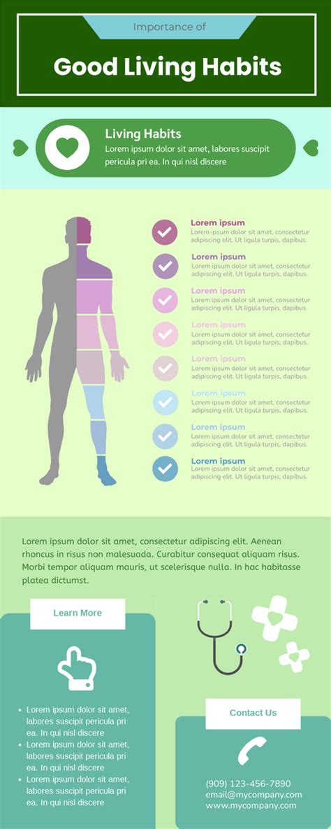 Importance of Good Living Habits Infographic | Infográficos Template