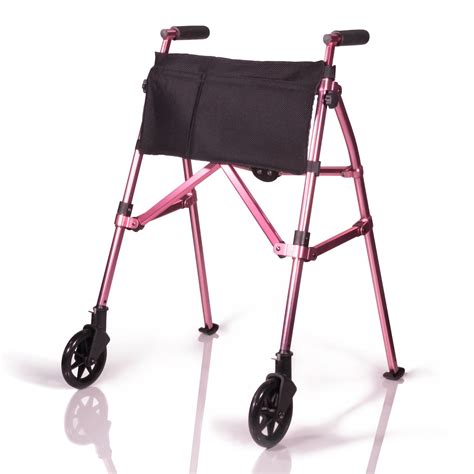 Stander EZ Fold-N-Go Walker, Lightweight Folding 2 Wheel Walker, Height Adjustable Travel ...