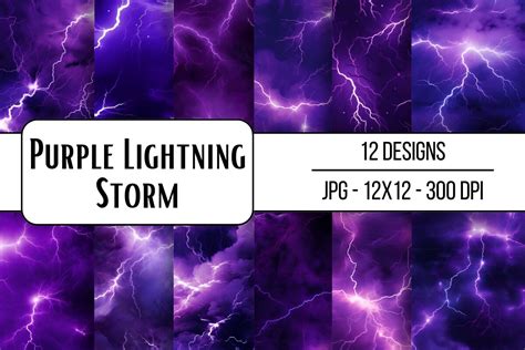 Purple Lightning Storm Graphic by Juniper Moon · Creative Fabrica