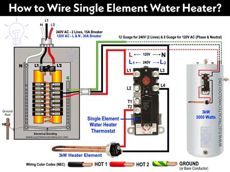 How to Wire Single Element Water Heater and Thermostat?