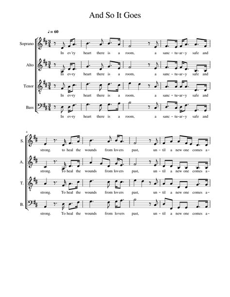 And So It Goes Sheet music for Voice | Download free in PDF or MIDI | Musescore.com