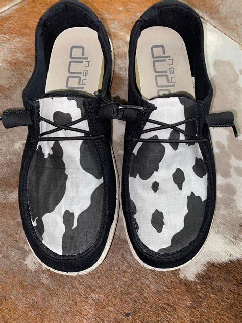 Cow print Hey dude Shoes | Etsy