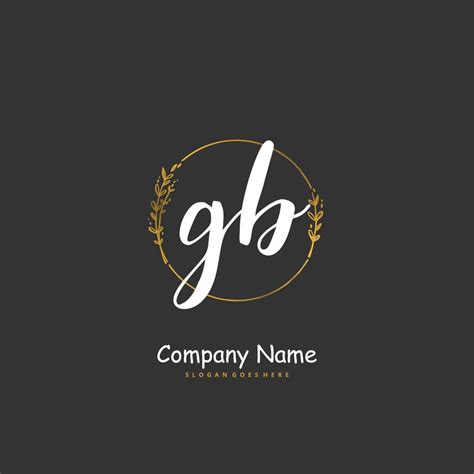 GB Initial handwriting and signature logo design with circle. Beautiful ...