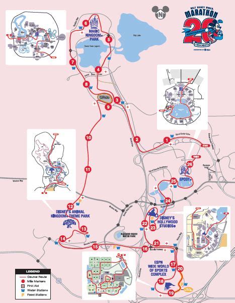 RunDisney Walt Disney World Marathon Course Map - Healthy Disney Guide