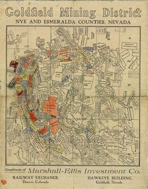 Goldfield Mining District: Nye and Esmeralda Counties, Nevada | La Jolla Map Museum