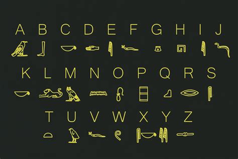 Egyptian Hieroglyph Typeface (274931) | Dingbats | Font Bundles