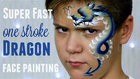 One Stroke Chinese Dragon — Fast & Easy Face Painting Tutorial | Face painting easy, Dragon face ...