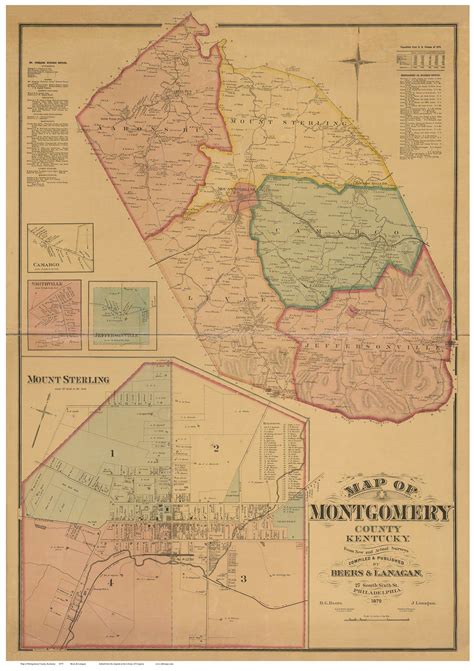 Montgomery County Kentucky 1879 - Old Map Reprint - OLD MAPS