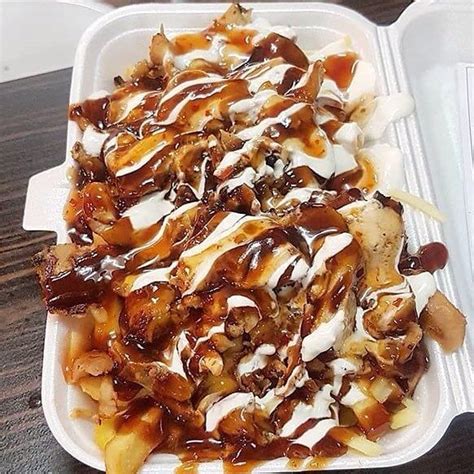 [I ate] Halal Snack Pack: Kebab Meat Fries BBQ Sauce And Cheese #food # ...