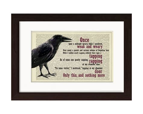 Edgar Allan Poe the Raven Print on Upcycled Vintage Page Mixed - Etsy