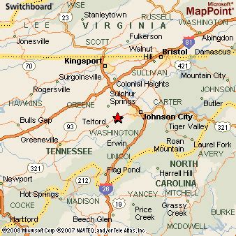 Jonesborough, Tennessee Area Map & More