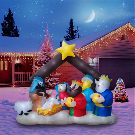 Holidayana Christmas Inflatable Giant 6.5 Ft. Nativity Scene Inflatable ...