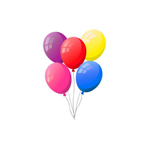 Bunch of colorful flat helium balloons isolated on white background. 7941579 Vector Art at Vecteezy