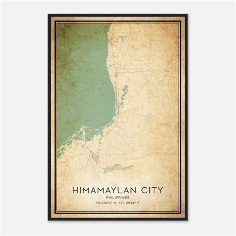 Vintage Himamaylan City Philippines Map Poster, Himamaylan City City ...