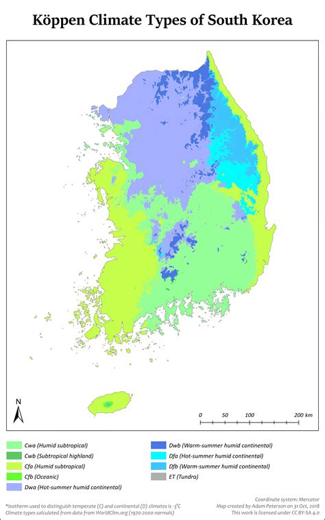 Korea Climate Map