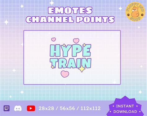 Hype Train Twitch Emote / Hype Train / Pastel / Kawaii / Streamer / Streamer Graphics - Etsy