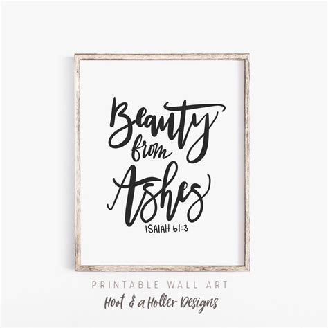 Beauty from Ashes Printable Wall Art Scripture Beauty for | Etsy | Wall printables, Printable ...