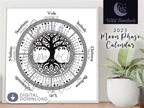 Celtic 2023 Calendar Lunar Calendar Moon Phases Tree of Life - Etsy in ...