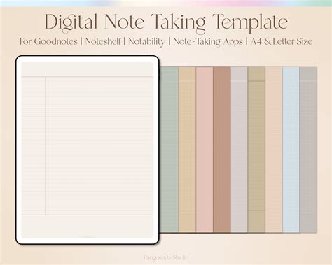 Digital Note Taking Template Digital Writing Paper Goodnote - Etsy Canada